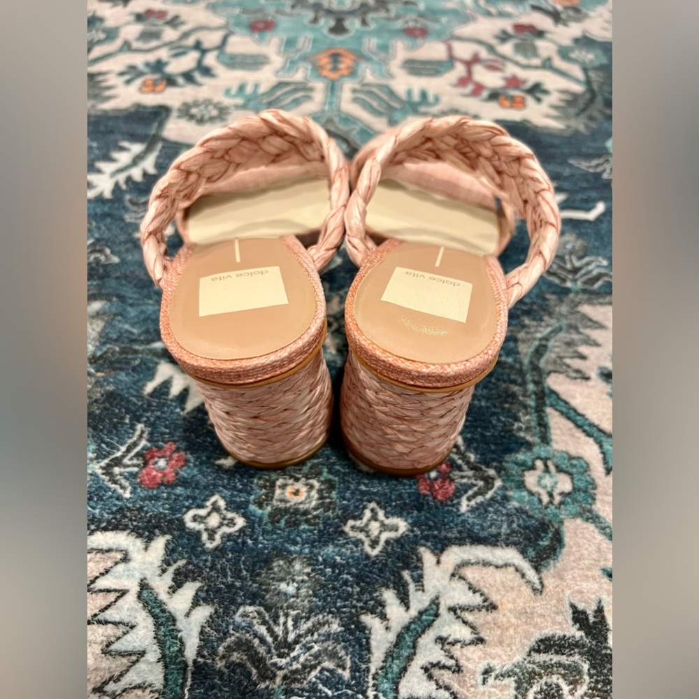 Dolce Vita Pink Braided Strap Heeled Sandals - Picture 4 of 6